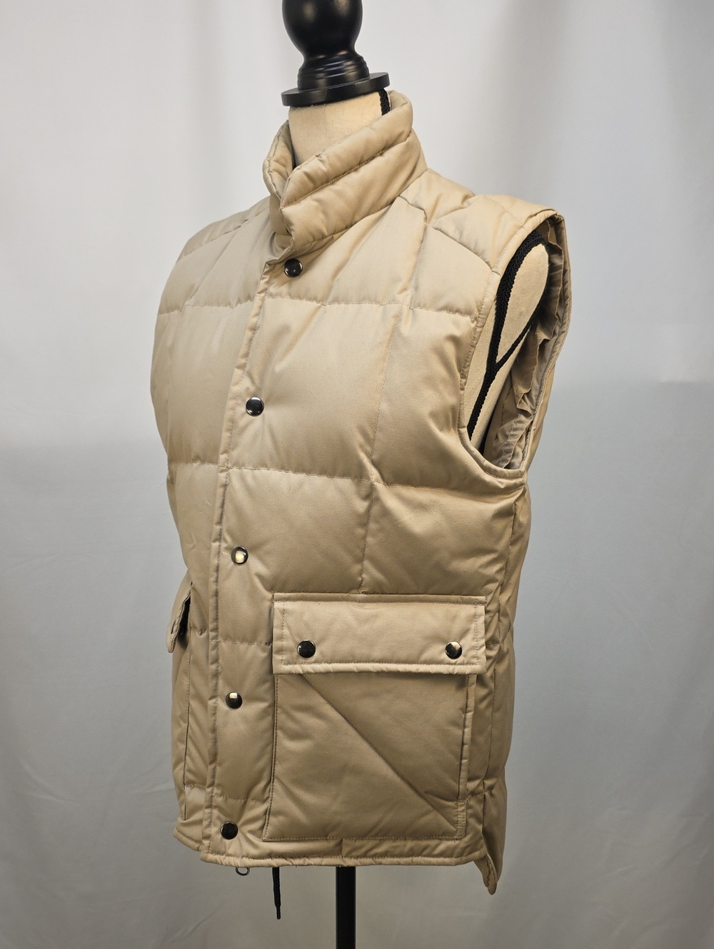 St. John's Bay Beige Quilted Puffer Vest - Neutral Sleeveless Layer Size Small
